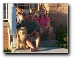 Family on the steps